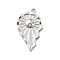 Brass Micro Pave Cubic Zirconia Pendants, Heart Charms, Lead Free & Cadmium Free, Long-Lasting Plated, Platinum, 23x13.5x2mm, Hole: 1.5mm