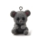 Flocky Opaque Resin Pendants, Koala Charms, with Platinum Iron Loop, Gray, 29.5x22.5x15.5mm, Hole: 2mm