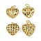 Brass Pendants, Heart Charms, Long-Lasting Plated, Cadmium Free & Lead Free, Rack Plating, with Jump Ring, Real 18K Gold Plated, 15.5~18x15~16x7.5~8.5mm, Hole: 4.5mm