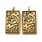 Tibetan Style Alloy Pendants, Rectangle with Tarot Pattern, Moon, 26x13x2mm, Hole: 2mm