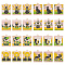 24Pcs 8 Sytyles Alloy Enamel Rectangle Pendants, Tarot Black Cat Charms, Mixed Color, 28x20.5~21x1~1.5mm, Hole: 2mm, 3pcs/style