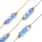 Ion Plating(IP) 304 Stainless Steel Link Chains, Soldered, with Enamel and Spool, Real 18K Gold Plated, Cornflower Blue, 2.5x1x0.1mm, about 32.81 Feet(10m)/Roll
