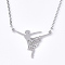 Non-Tarnish 201 Stainless Steel Pendant Necklaces, with Cable Chains, Ballerina, Stainless Steel Color, 16.9 inch(43cm), 2mm, Ballerina: 23.5x30x1mm