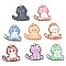 Printed Alloy Pendants, Golden, Cadmium Free & Nickel Free & Lead Free, Cat Shape Charms, Mixed Color, 20x20x2mm, Hole: 1.6mm
