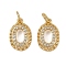 Brass Micro Pave Cubic Zirconia Pendants, Oval Charms, Long-Lasting Plated, Cadmium Free & Lead Free, Rack Plating, with Jump Ring, Real 18K Gold Plated, 14.5x9.5x3.5mm, Hole: 3.5mm