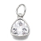 304 Stainless Steel Cubic Zirconia Pendant, Triangle, Stainless Steel Color, Clear, 12.5x9.5x5mm, Hole: 5mm