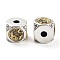 Brass Beads, Cadmium Free & Nickel Free & Lead Free, Cube, Antique Silver & Antique Golden, 8x9x8.5mm, Hole: 2.5mm