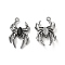 Glass Spider Pendant, with Gunmetal Alloy Findings, Lead Free & Cadmium Free, Black, 25.5x17x4.5mm, Hole: 1.6mm