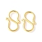 304 Stainless Steel S-Hook Clasps, Real 18K Gold Plated, 12x8x1.5mm, Hole: 4mm