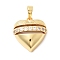 Brass Pendants, Cadmium Free & Lead Free, with Micro Pave Cubic Zirconia, Heart, Real 18K Gold Plated, 20.5x19x8mm, Hole: 4x5mm