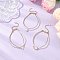 3Pcs Shell Pearl Round Beads Multi-strand Bracelets for Women, with 304 Stainless Steel Cable Chains, Mixed Shapes, 7-3/4 inch(19.7cm)