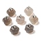 Natural Grey Agate Pumpkin Charms with Platinum Tone Brass Bails, 14x14mm, Hole: 1.6mm
