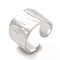 Non-Tarnish 304 Stainless Steel Textured Wide Band Open Cuff Ring for Women, Stainless Steel Color, US Size 6 1/2(16.9mm), 8~15mm