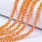 Electroplate Glass Beads Strands, AB Color Plated, Faceted, Rondelle, Dark Orange, 6x5mm, Hole: 1mm, about 80~85pcs/strand, 38~40cm