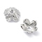 Brass Bead Caps, 5-Petal Flower, Real Platinum Plated, 10.5~11x4.5mm, Hole: 1.6mm