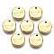 316 Surgical Stainless Steel Charms, Flat Round with Constellation, Real 14K Gold Plated, Capricorn, 10x2mm, Hole: 1mm