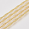 Soldered Brass Covered Iron Singapore Chains, Water Wave Chains, with Spool, Golden, 2x1x0.2mm, about 328.08 Feet(100m)/roll