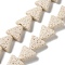 Triangle Dyed Natural Lava Rock Beads Strands, Floral White, 13x14x5mm, Hole: 1.2mm, about 31pcs/strand, 15.35''(39cm)