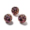 Acrylic Rhinestone Ball Beads, Sparkling Beads with Hexagon Patterns, Round, Black, 20x18.5mm, Hole: 2.8mm