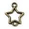 Tibetan Style Alloy Connector Charms, Cadmium Free & Lead Free, Star, Antique Bronze, 15.5x11.5x1.5mm, Hole: 1.8mm
