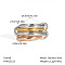 Stainless Steel Interlocking Stackable Rings for Women, Mixed Color, Ring 1: 2.5mm, Ring 2: 3mm, US Size 8 1/4(18.3mm)
