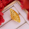 Brass Adjustable Finger Rings, Golden, Rhombus, Inner Diameter: Adjustable