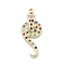 Snake Shape Alloy Rhinestone Pendants, Snake, 43x17x4mm, Hole: 2.5mm