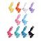Spray Painted Alloy Pendants, Cadmium Free & Lead Free, Rabbit, Mixed Color, 21x14x5mm, Hole: 1.8mm