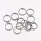 Iron Split Rings, Double Loops Jump Rings, Cadmium Free & Lead Free, Platinum, 7x1.4mm, about 6.3mm inner diameter, about 12000pcs/1000g