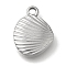 Ocean Theme Anti-Tarnish 304 Stainless Steel Pendants, Stainless Steel Color, Shell Shape, 14x10.5x2.5mm, Hole: 1.6mm