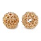 Rack Plating Brass Beads, Long-Lasting Plated, Hollow, Round with Eye Pattern, Real 14K Gold Plated, 11.5x10mm, Hole: 2mm