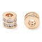 Brass Micro Pave Clear Cubic Zirconia Beads, Cadmium Free & Nickel Free & Lead Free, Column, Real 18K Gold Plated, 6.5x5.5mm, Hole: 3mm