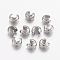 Brass Crimp Beads Covers, Nickel Free, Platinum Color, Size: About 5mm In Diameter, Hole: 1.5~1.8mm