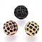 Rack Plating Brass Cubic Zirconia Beads, Long-Lasting Plated, Round, Mixed Color, 8x7mm, Hole: 2mm