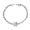 Ocean Theme Alloy & Plastic Flower Link Bracelets, Summer Vocation Bracelets for Women, Platinum