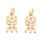 Brass Pendants, Cadmium Free & Nickel Free & Lead Free, Traditional Chinese Happy Charms, Real 18K Gold Plated, 10.5x5.5x1mm, Hole: 2.4mm