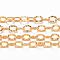 Ion Plating(IP) 304 Stainless Steel Textured Cable Chains, Soldered, with Spool, Knurling, Golden, 3.5x2.5x0.4mm, about 32.8 Feet(10m)/roll