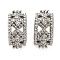 Brass Micro Pave Cubic Zirconia European Beads, Cadmium Free & Nickel Free & Lead Free, Rhombus, Platinum, 9x4.5mm, Hole: 4.5mm