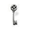 Retro Key Alloy Brooches for Backpack Clothes, Gray, 28.5x9.5mm