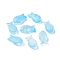 Transparent Spray Painted Glass Beads, Fish, Light Sky Blue, 15x8x5mm, Hole: 1mm
