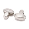 Letter Slider Beads for Watch Band Bracelet Making, Platinum Plated Alloy Crystal Rhinestone Slide Charms, Cadmium Free & Nickel Free & Lead Free, Letter.T, 11~13x9~11.5x4~5mm, Hole: 7.5~8x1mm