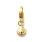 304 Stainless Steel Pendant Decorations, Ion Plating(IP), with Lobster Claw Clasp, Real 14K Gold Plated, Shell Shape, 9.5x6.5x1.5mm