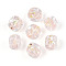 Handmade Foil Lampwork Beads, Cuboid, Faceted, PeachPuff, 12~13x10.2~11x10.2~11mm, Hole: 1.2~1.5mm, about 40pcs/strand, 19.29~19.69''(49~50cm)