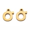 Ion Plating(IP) 304 Stainless Steel Pendants, Matte Style, Greek Alphabet, Golden, Letter.S, 10x9x1.5mm, Hole: 1.5mm