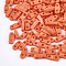 2-Hole Baking Paint Glass Seed Beads, Rectangle, Tomato, 4.5~5x2x1~1.5mm, Hole: 0.5~0.8mm