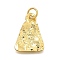 Triangle Brass Pendants, with Jump Ring, Cadmium Free & Lead Free, Long-Lasting Plated, Rack Plating, Real 18K Gold Plated, 17x12.5x1.5mm, Hole: 3.5mm