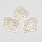 Natural Mother of Pearl Shell Flower Pendants, White, 37x30x1.5mm, Hole: 1mm