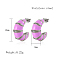 304 Stainless Steel Enamel Stud Earrings for Women, Horn, Stainless Steel Color, 18x8mm