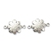 Non-Tarnish 304 Stainless Steel Links Connectors, Flower, Stainless Steel Color, 14x20.5x2mm, Hole: 1.8mm