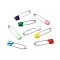 Stainless Steel Safety Pins, with ABS Plastic Head, Mixed Color, 53x13x5.5mm
